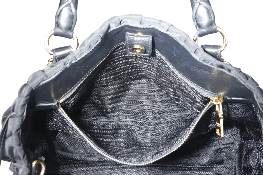 PRADA TESSUTO GAUFRE (BN1788) NYLON NERO WITH STRAP AND DUST COVER