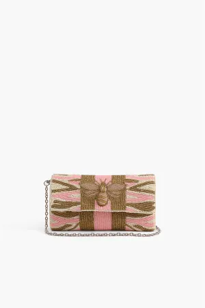 Pretty Pink Bee Beaded Clutch