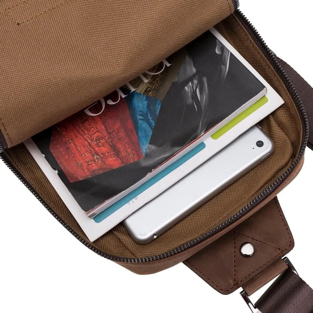 Priene Crossbody Style Genuine Leather Bag for Women's and Men's