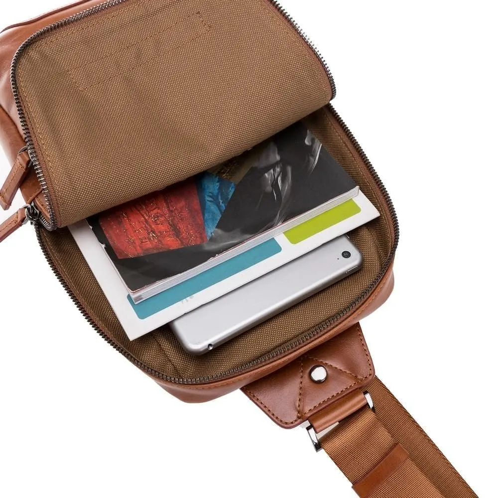 Priene Crossbody Style Genuine Leather Bag for Women's and Men's