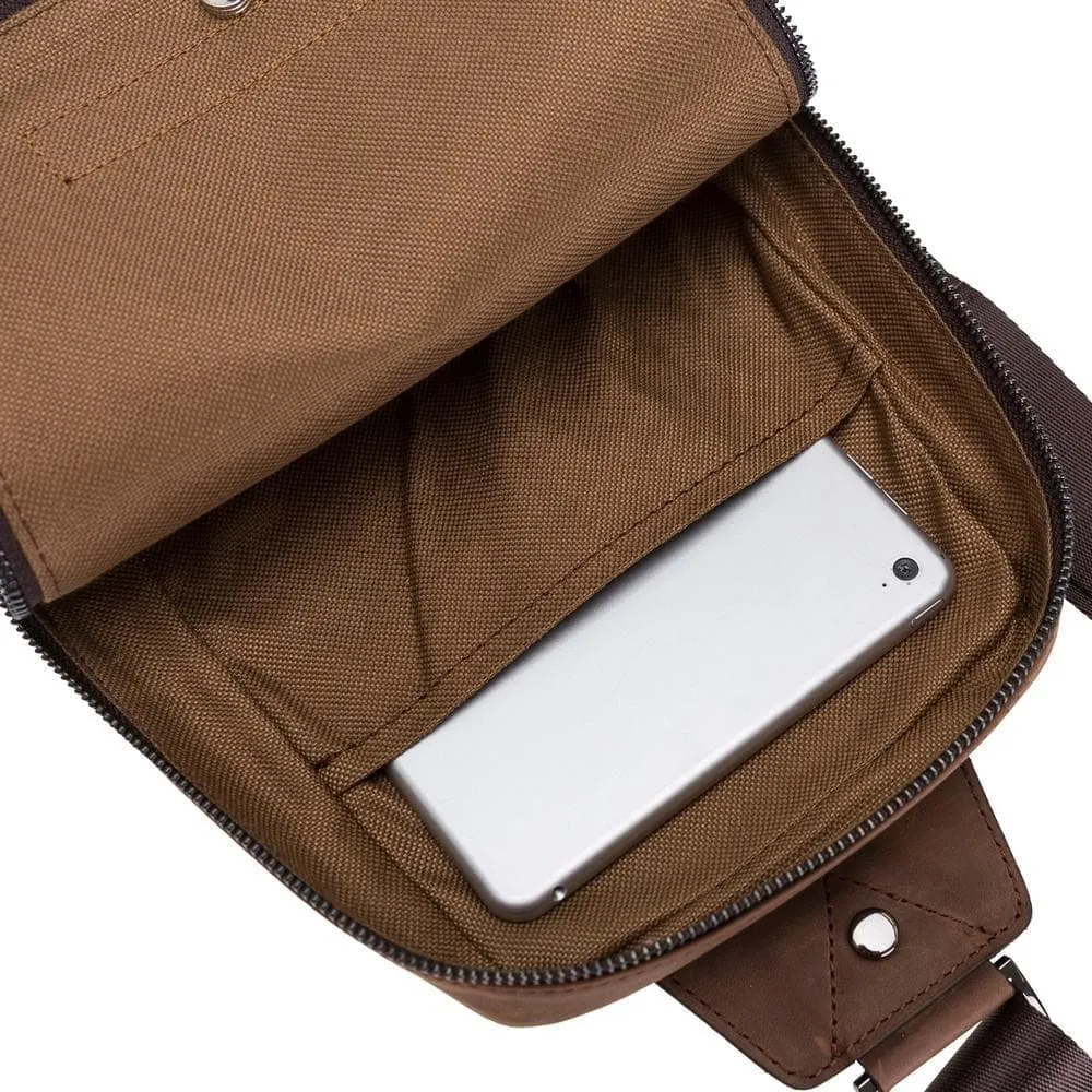 Priene Crossbody Style Genuine Leather Bag for Women's and Men's