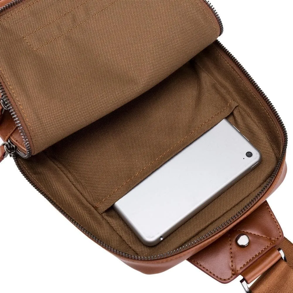 Priene Crossbody Style Genuine Leather Bag for Women's and Men's