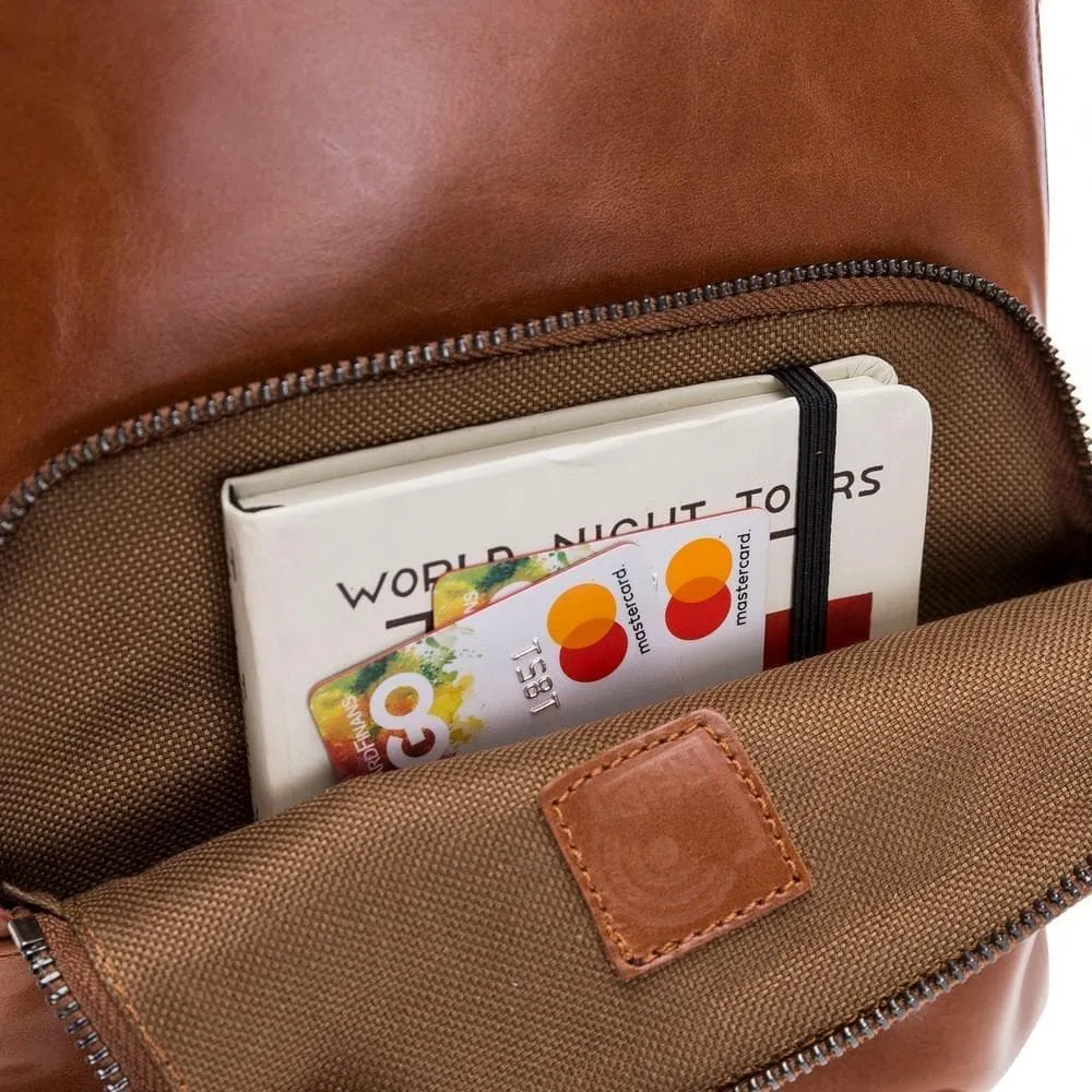 Priene Crossbody Style Genuine Leather Bag for Women's and Men's