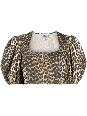 Printed Cotton Zipper Blouse