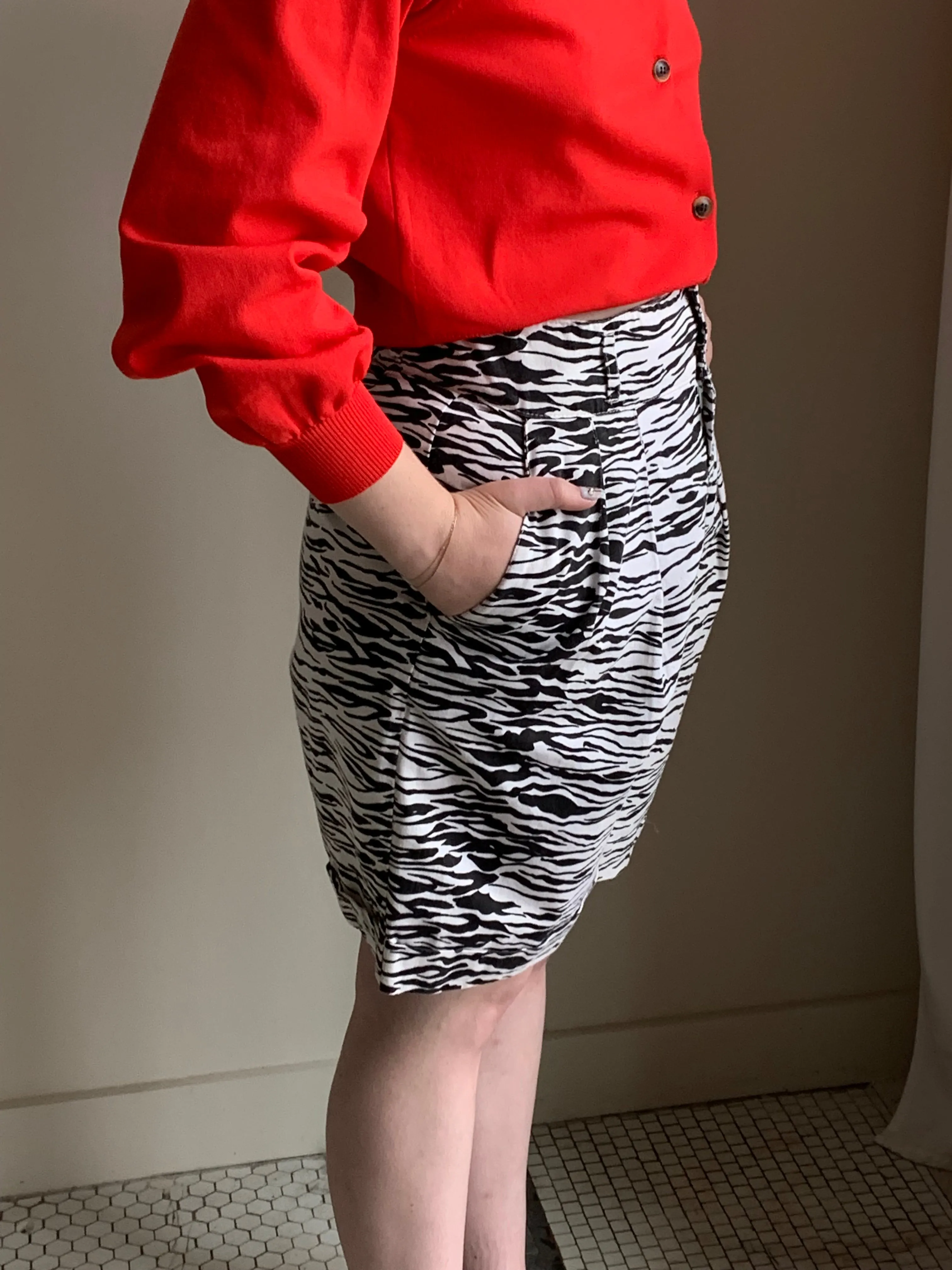 Printed high waist shorts