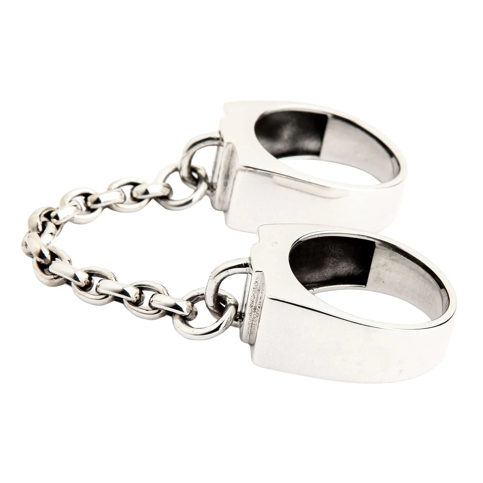 Punk Link Chain Sterling Silver Rings