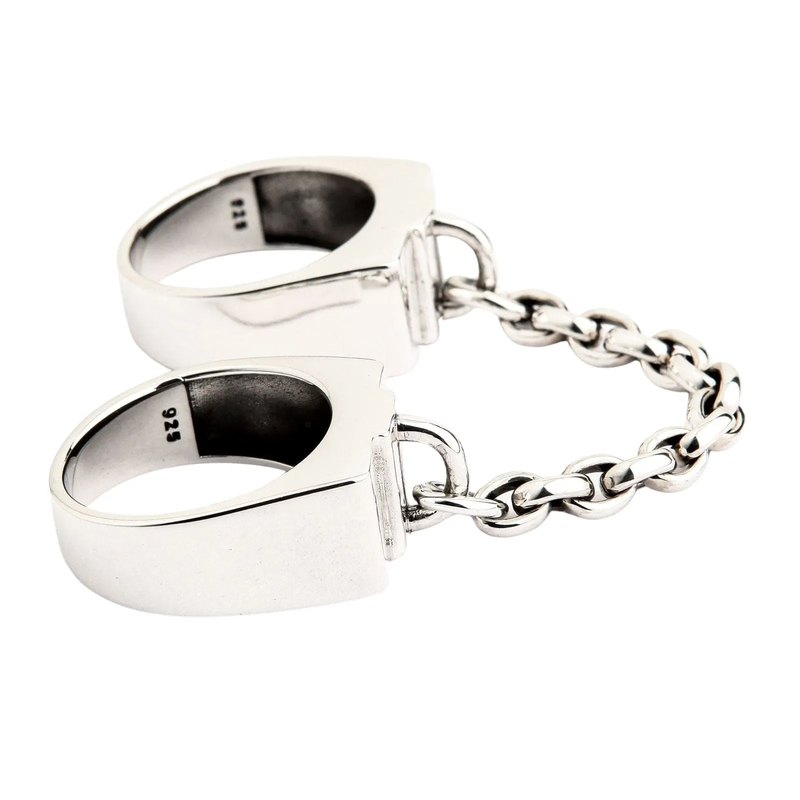 Punk Link Chain Sterling Silver Rings