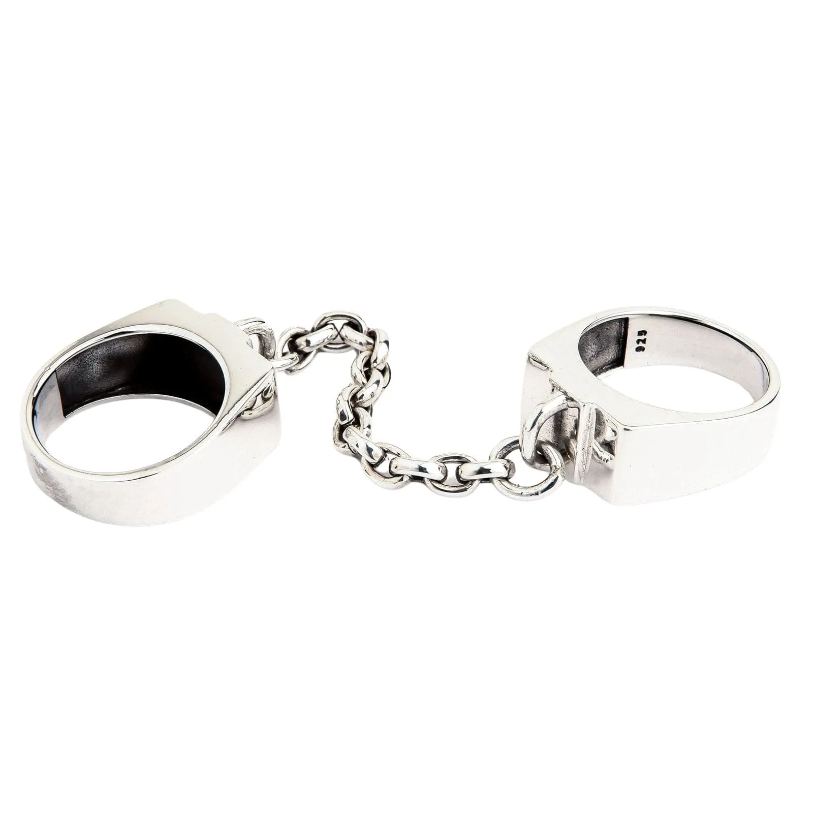 Punk Link Chain Sterling Silver Rings