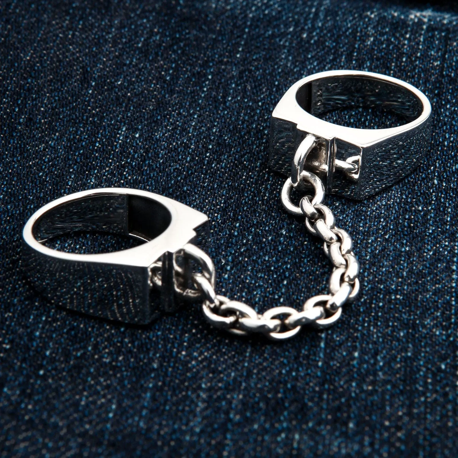 Punk Link Chain Sterling Silver Rings
