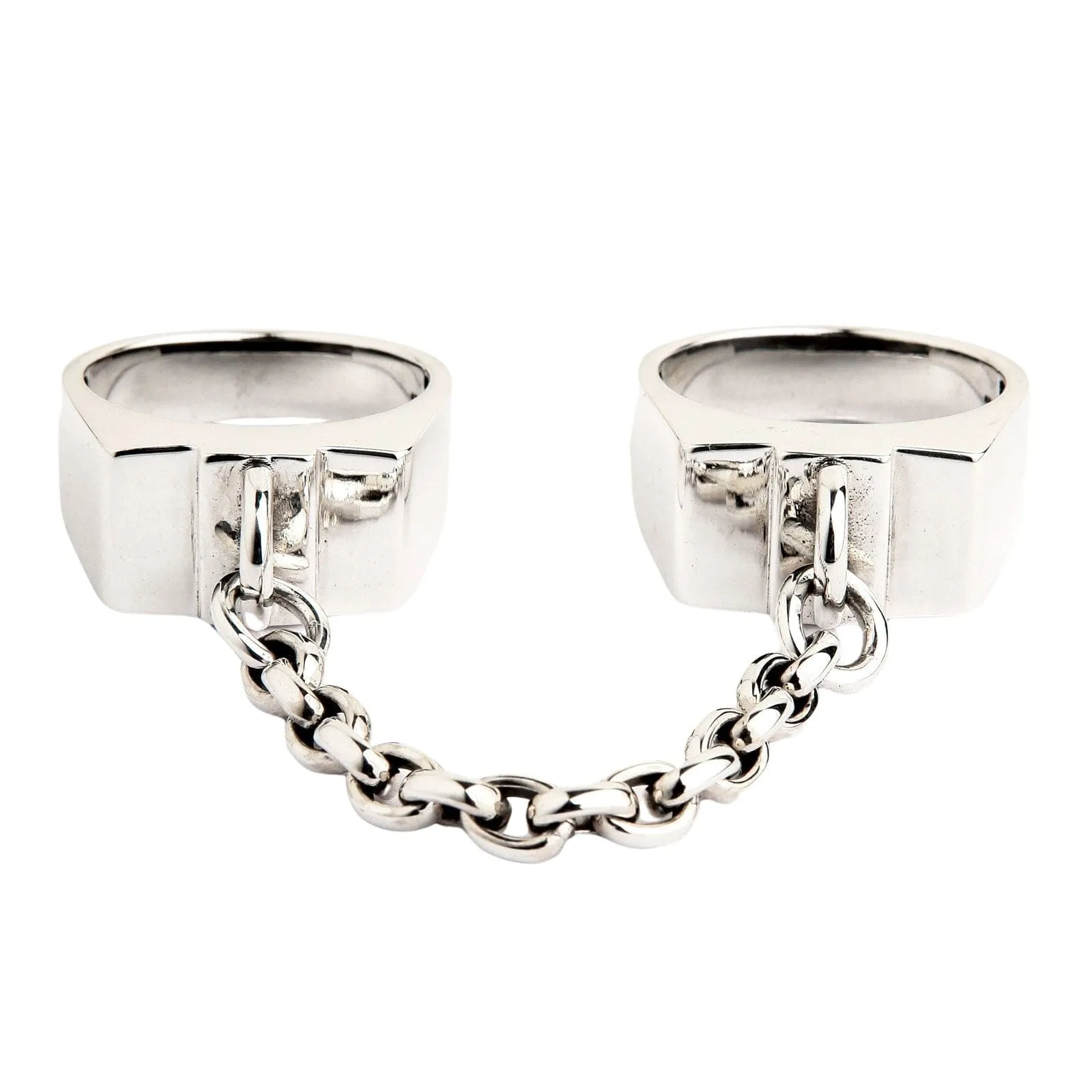 Punk Link Chain Sterling Silver Rings