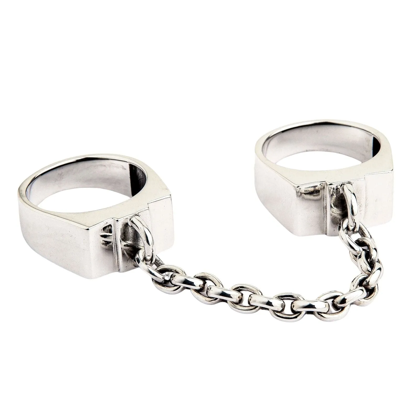 Punk Link Chain Sterling Silver Rings