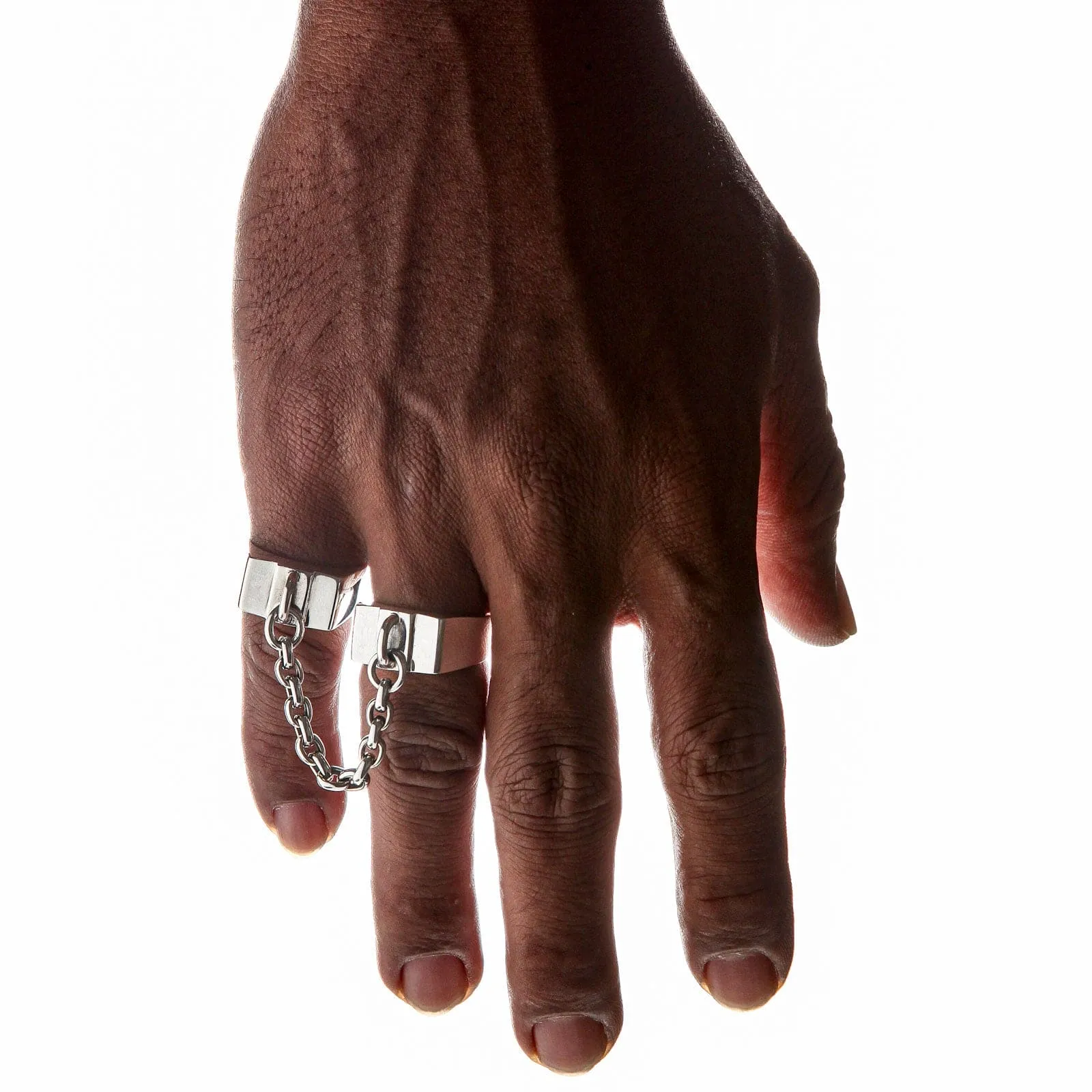 Punk Link Chain Sterling Silver Rings