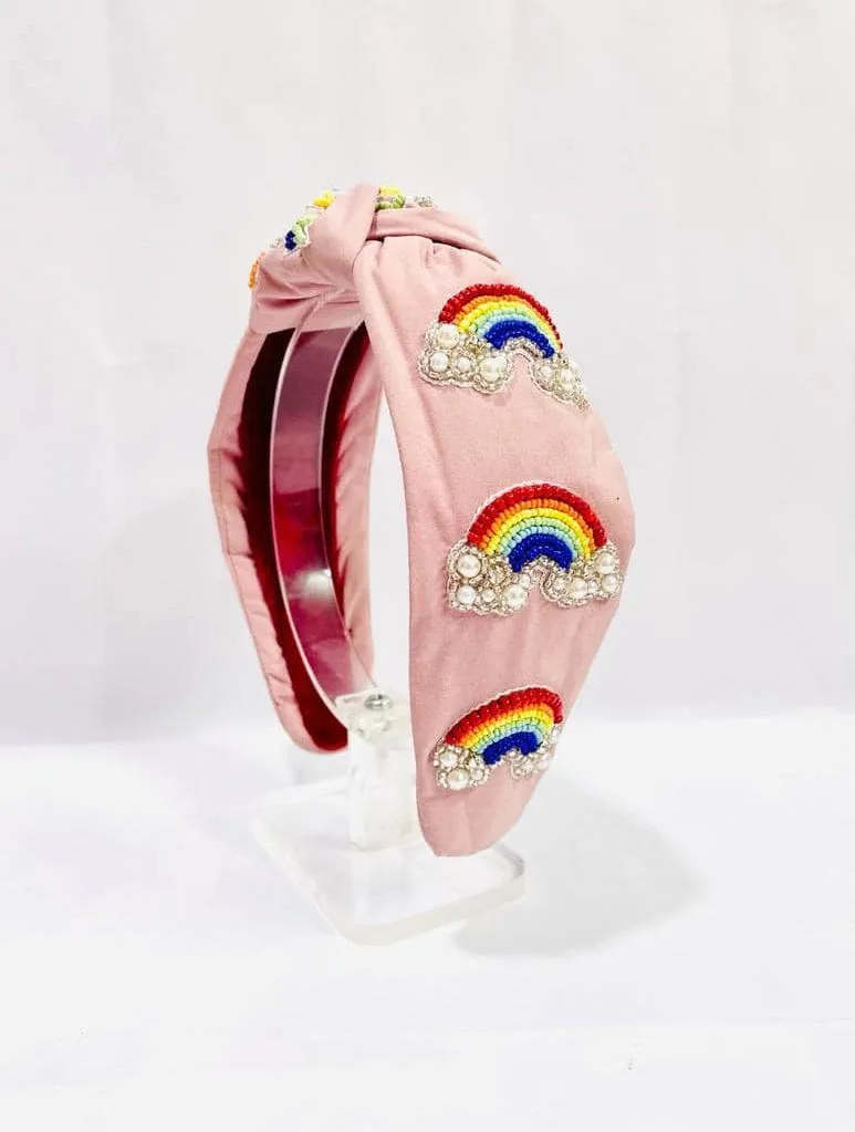 Rainbow Beaded Headband