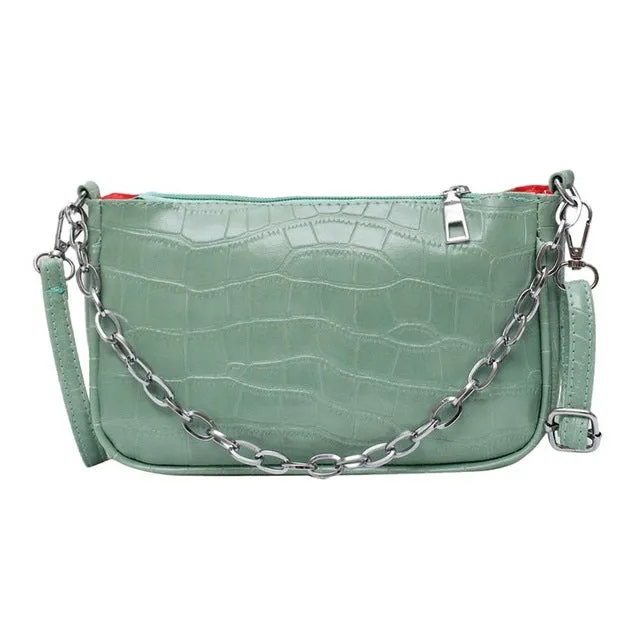 Retro Alligator Pattern Women Messenger Handbags sac PU Leather Street Casual Solid Zipper Shoulder Bags Bolsa Mujer 2020 New