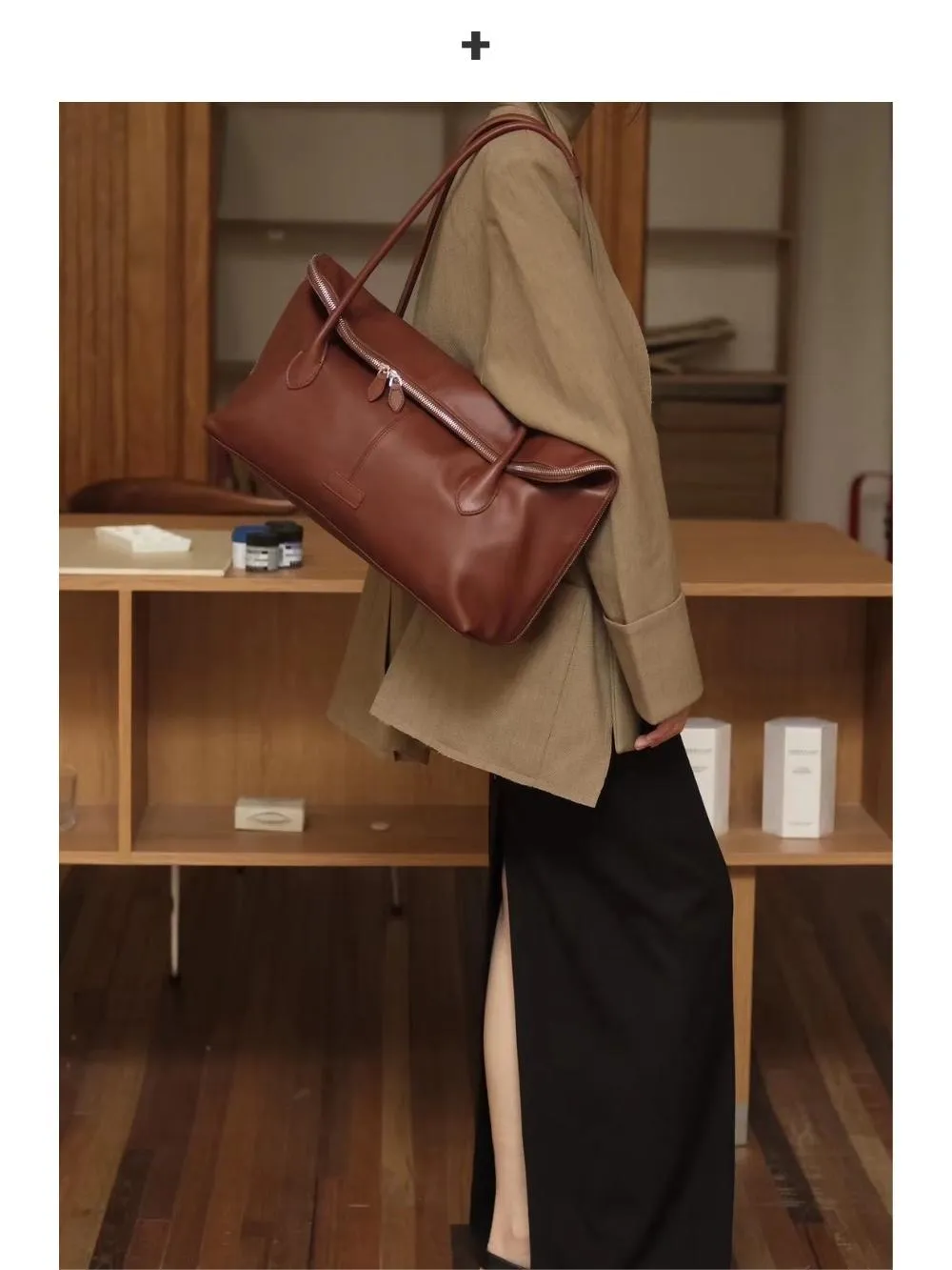 Retro Leather Tote Bag