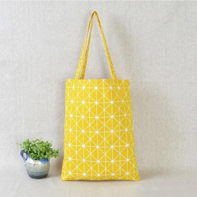 Reusable Cotton Linen Shoulder Bag