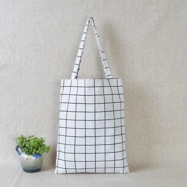 Reusable Cotton Linen Shoulder Bag