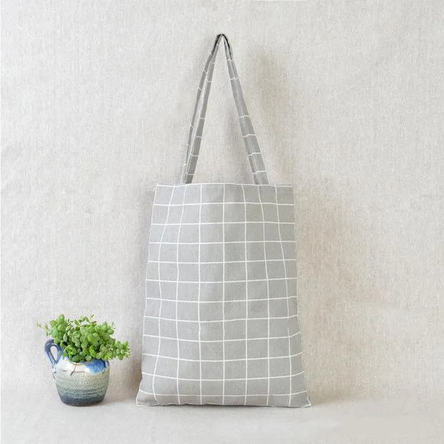 Reusable Cotton Linen Shoulder Bag