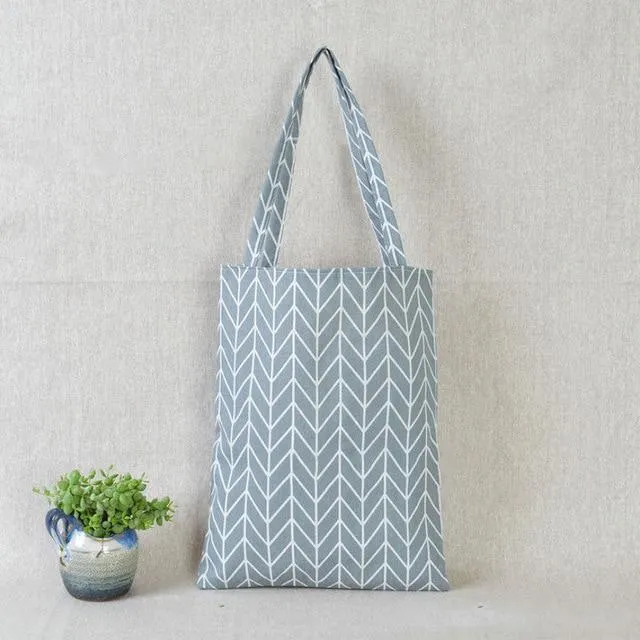 Reusable Cotton Linen Shoulder Bag