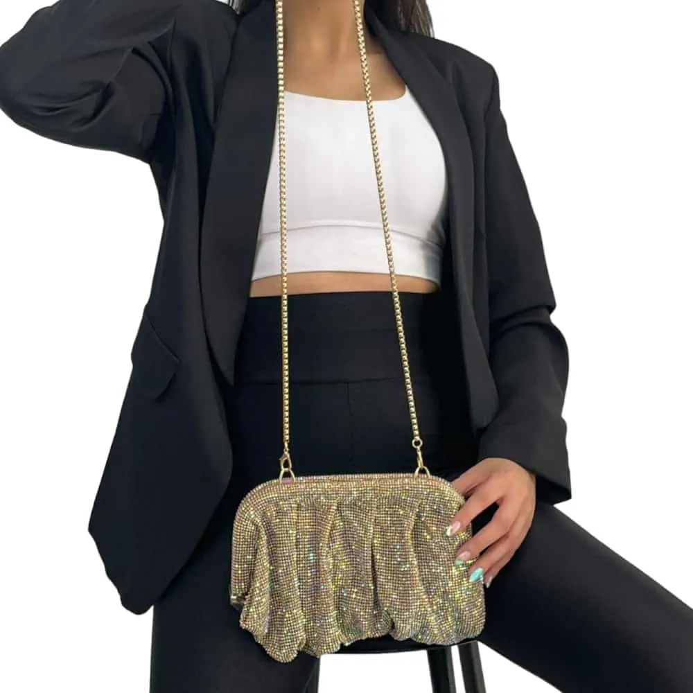 Rhinestone Chain Clutch Bag