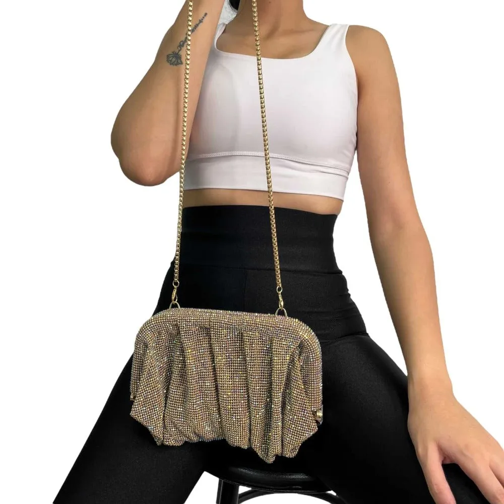 Rhinestone Chain Clutch Bag