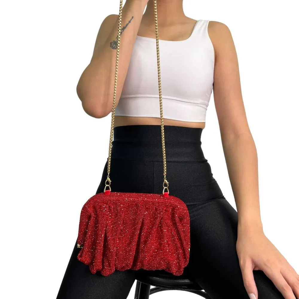Rhinestone Chain Clutch Bag
