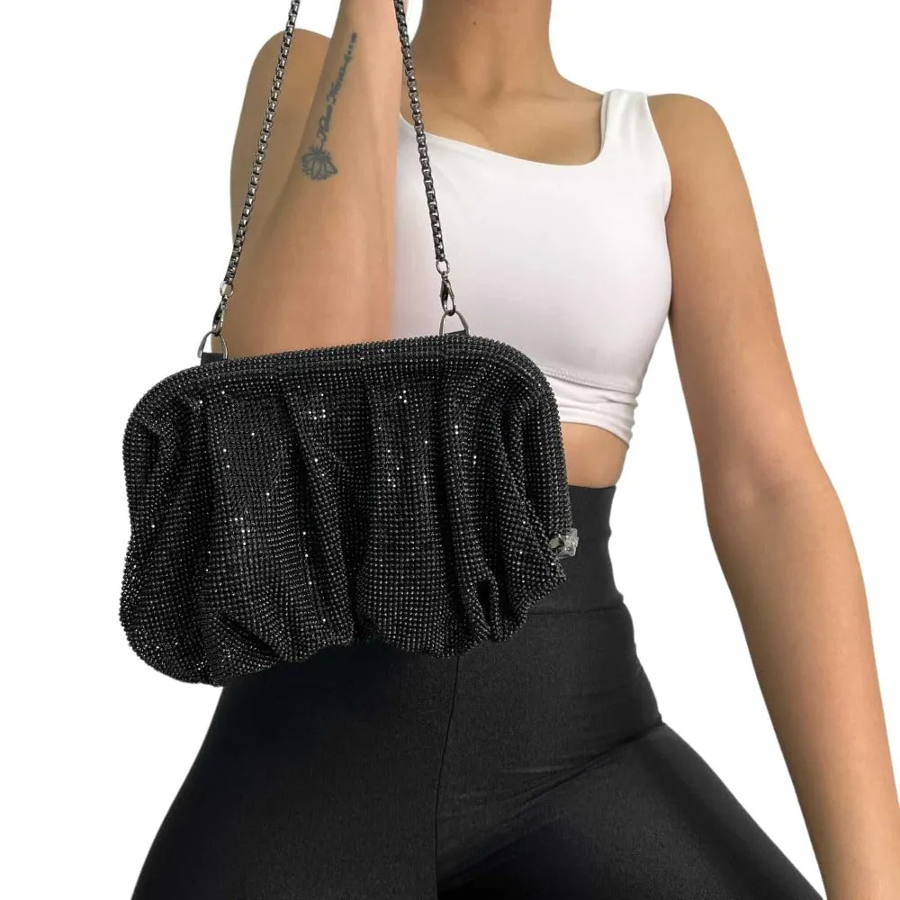 Rhinestone Chain Clutch Bag