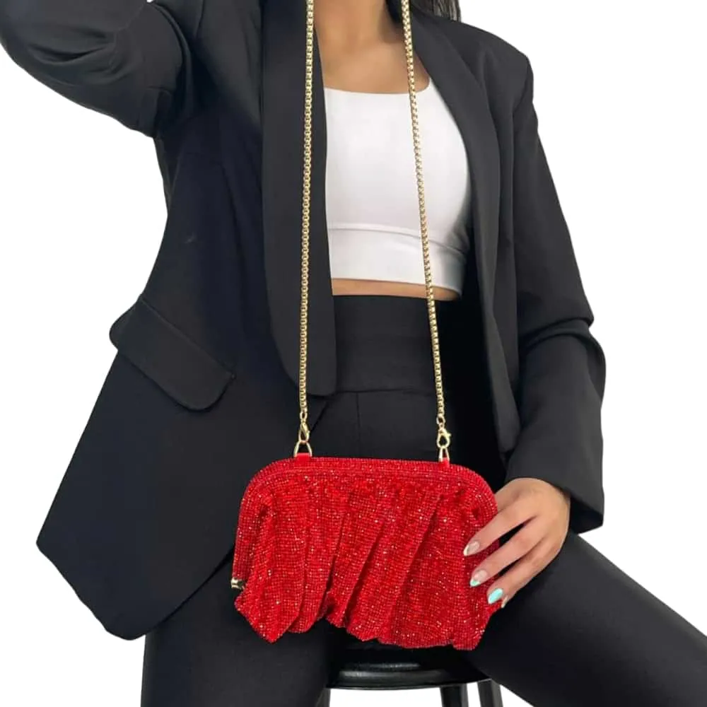 Rhinestone Chain Clutch Bag