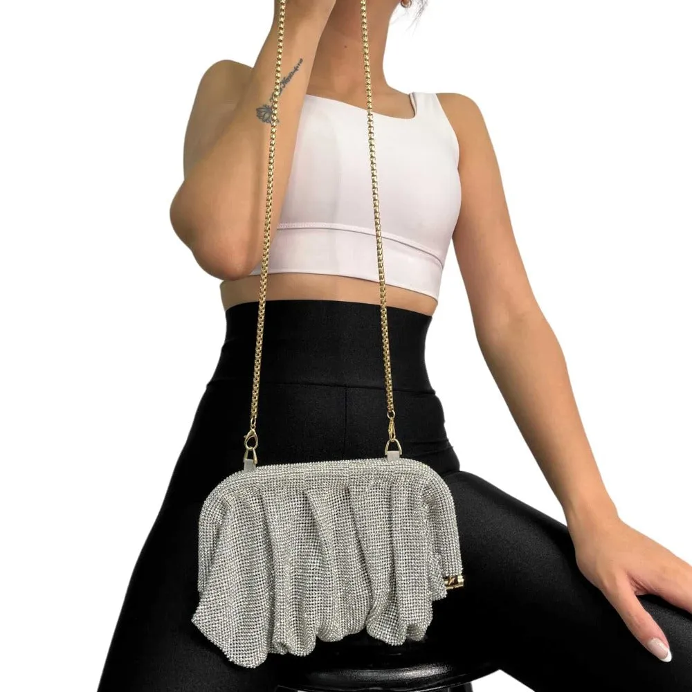 Rhinestone Chain Clutch Bag