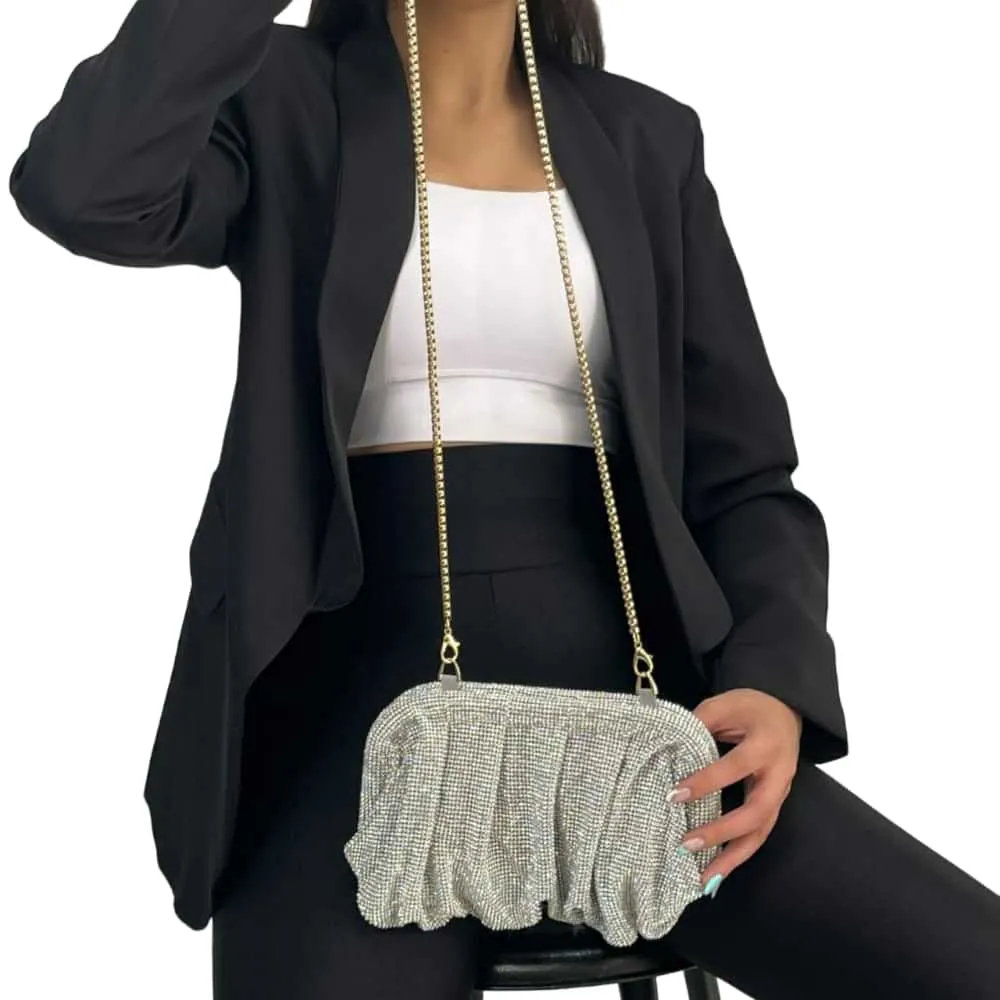 Rhinestone Chain Clutch Bag