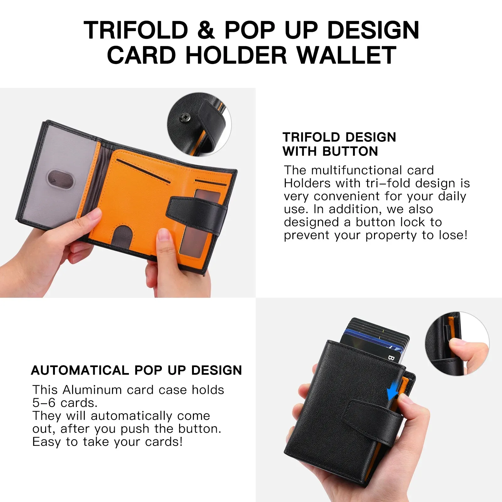 SENDEFN Genuine Leather Smart Wallet with RFID Blocking