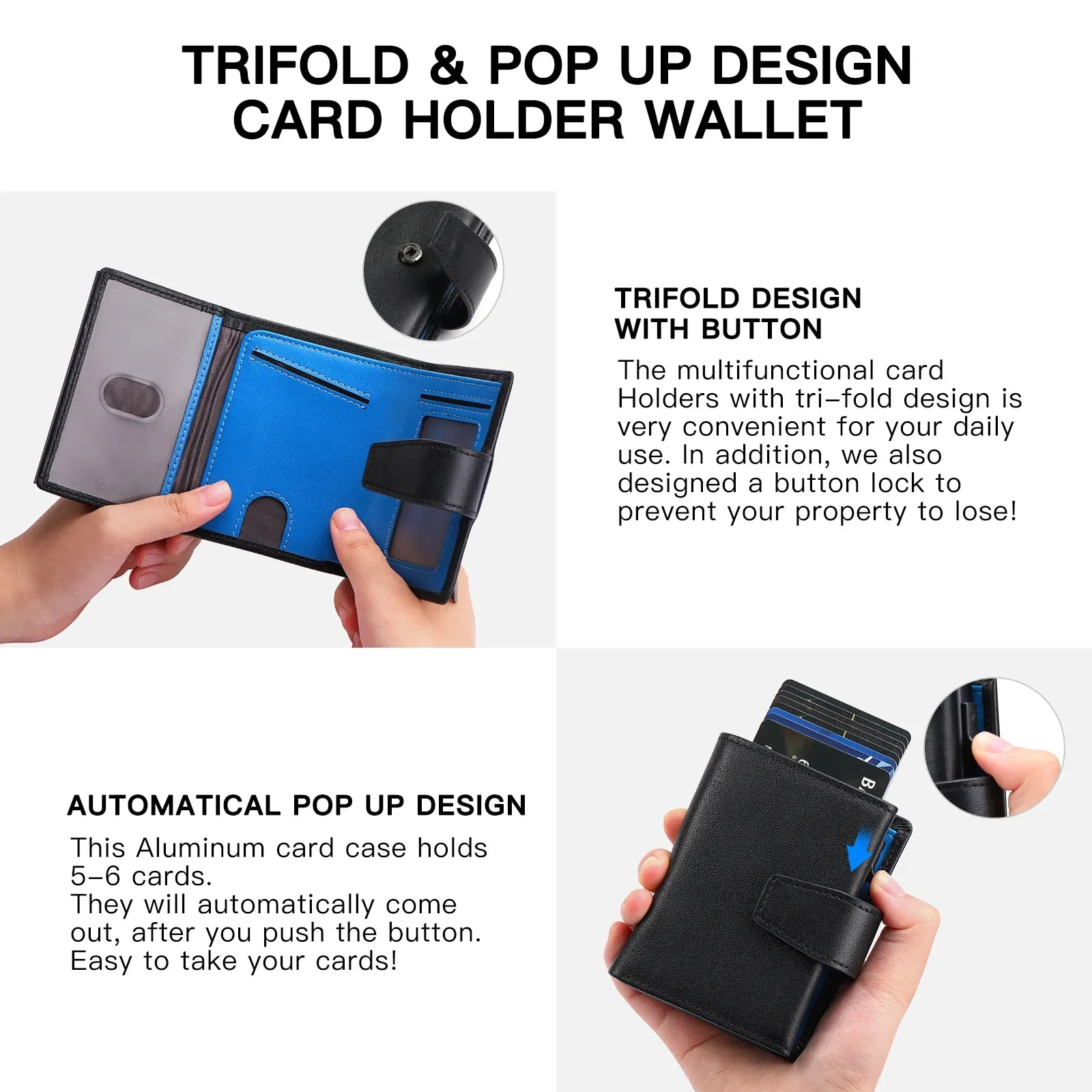 SENDEFN Genuine Leather Smart Wallet with RFID Blocking