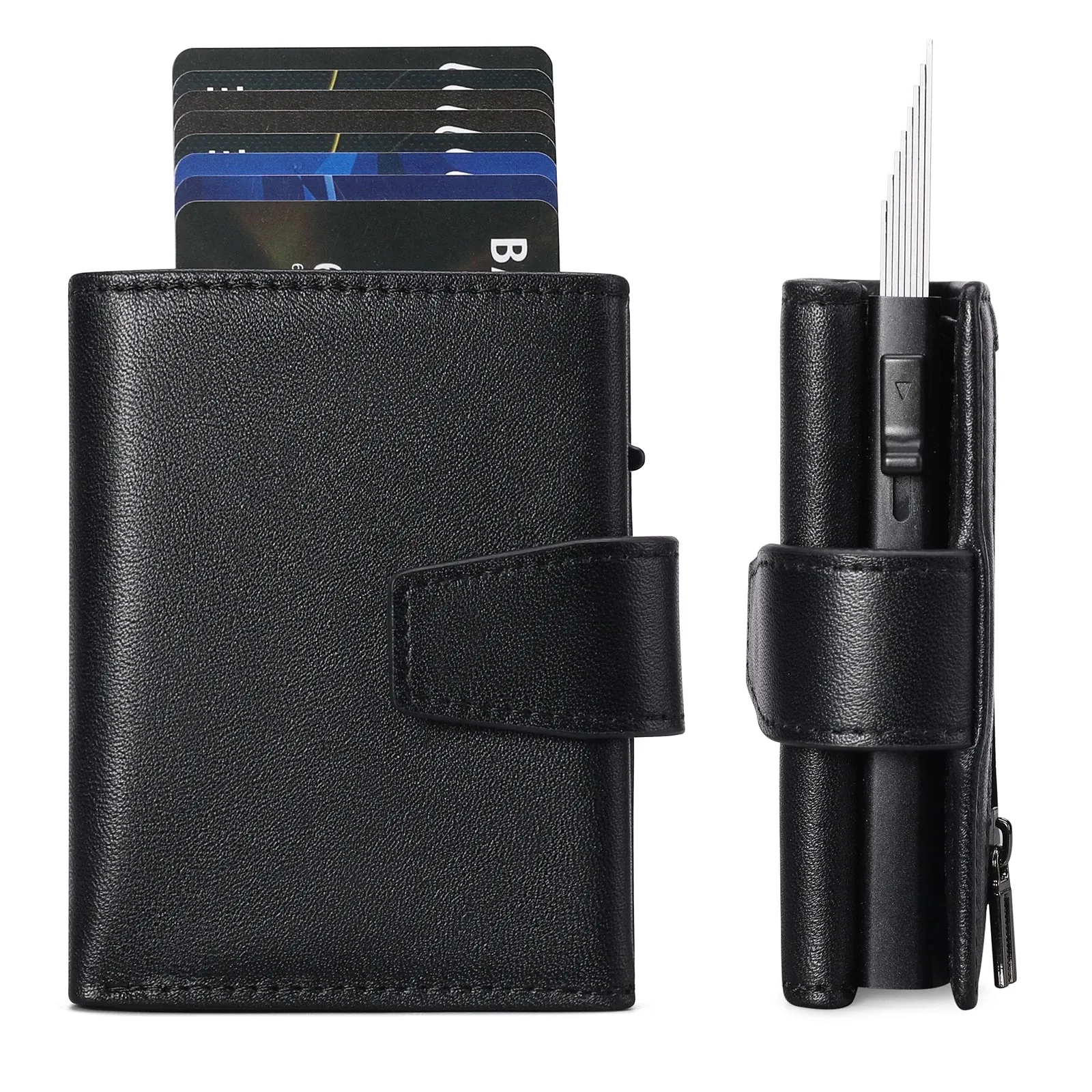SENDEFN Genuine Leather Smart Wallet with RFID Blocking
