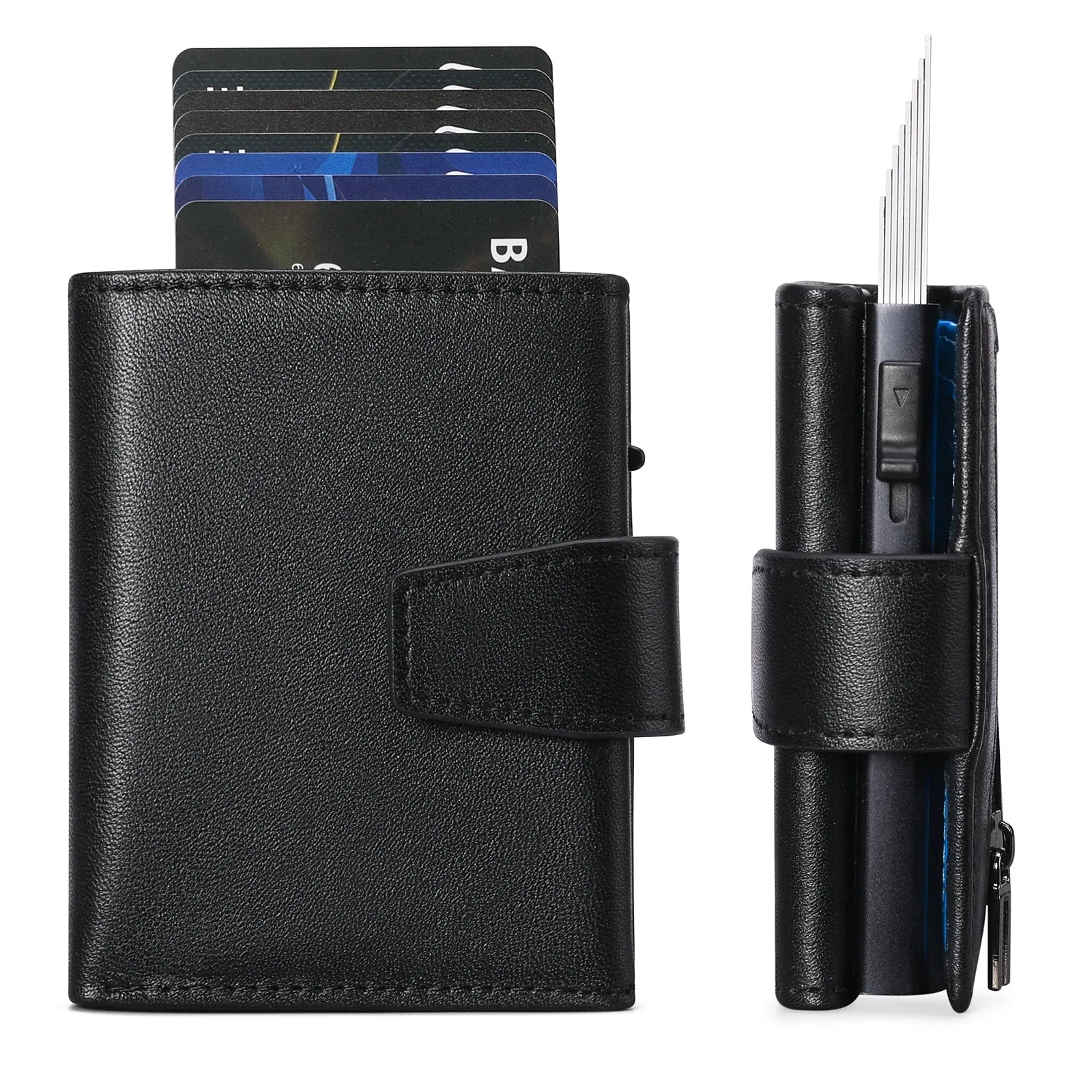 SENDEFN Genuine Leather Smart Wallet with RFID Blocking