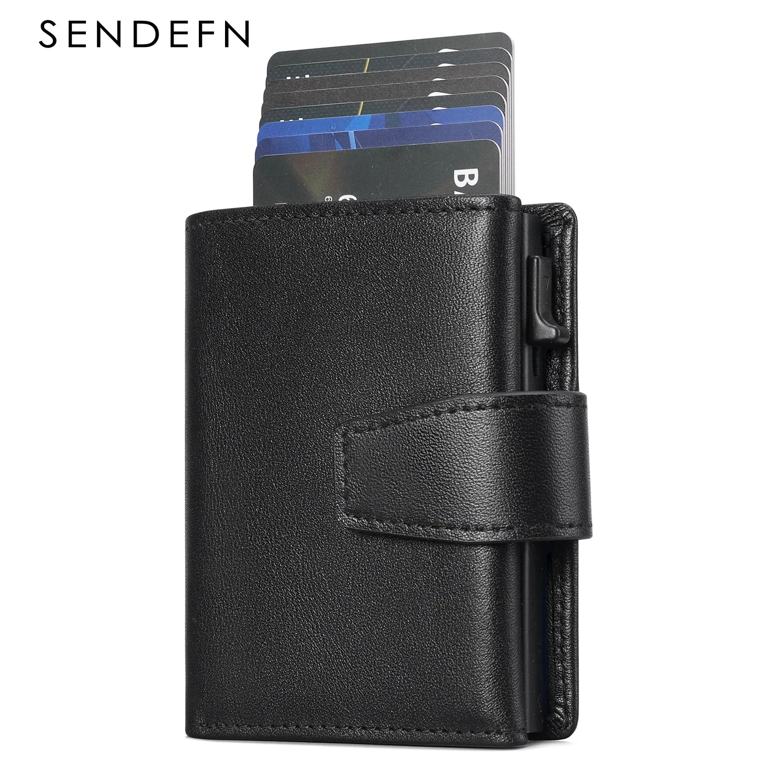 SENDEFN Genuine Leather Smart Wallet with RFID Blocking