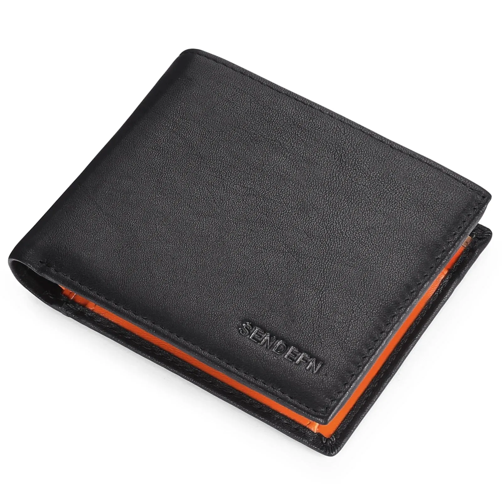 SENDEFN Slim Leather Smart Wallet with RFID Blocking