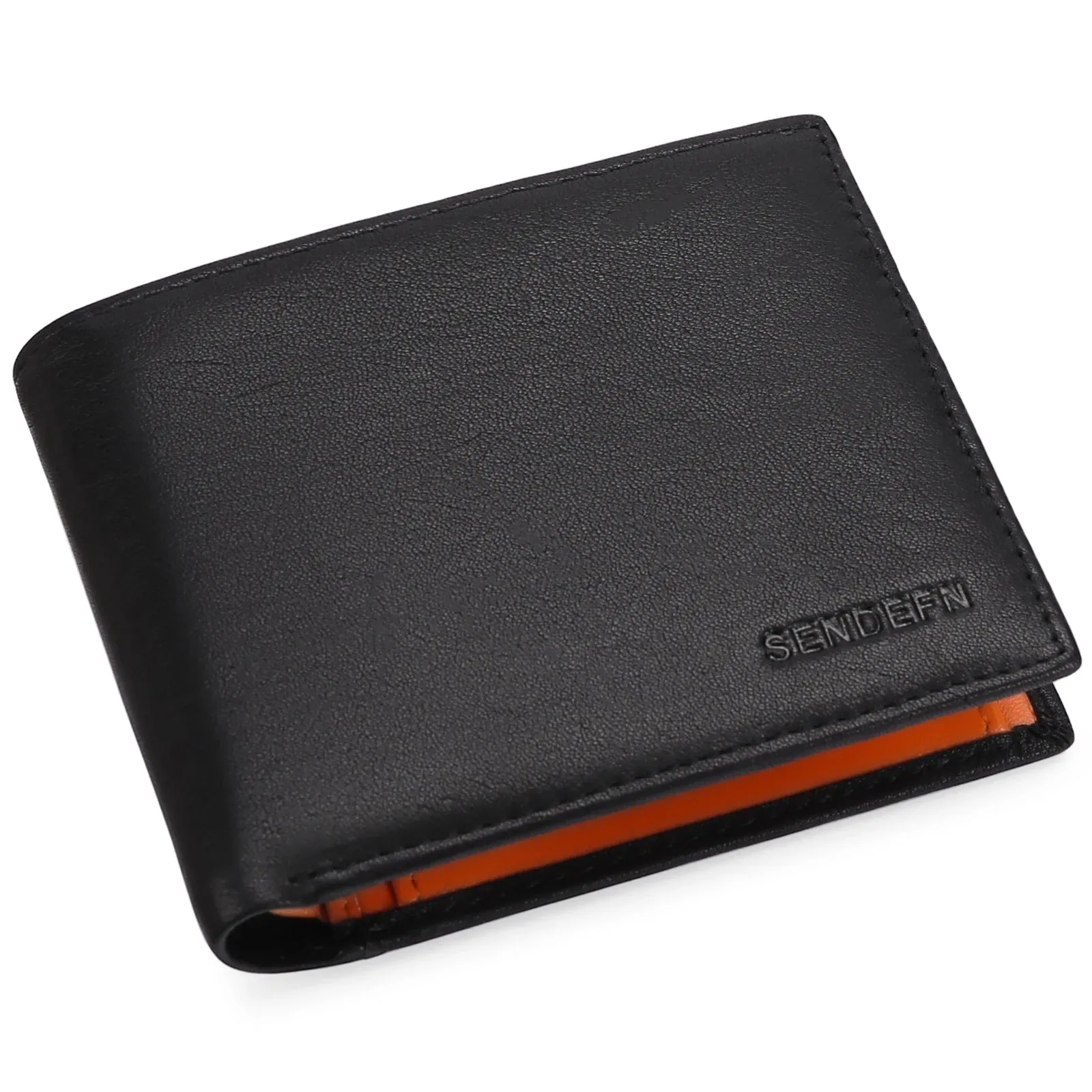 SENDEFN Slim Leather Smart Wallet with RFID Blocking