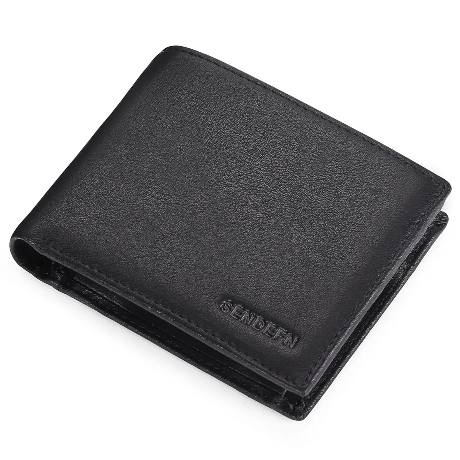 SENDEFN Slim Leather Smart Wallet with RFID Blocking