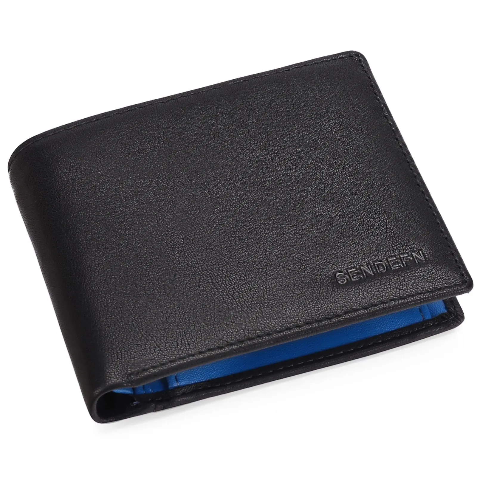 SENDEFN Slim Leather Smart Wallet with RFID Blocking