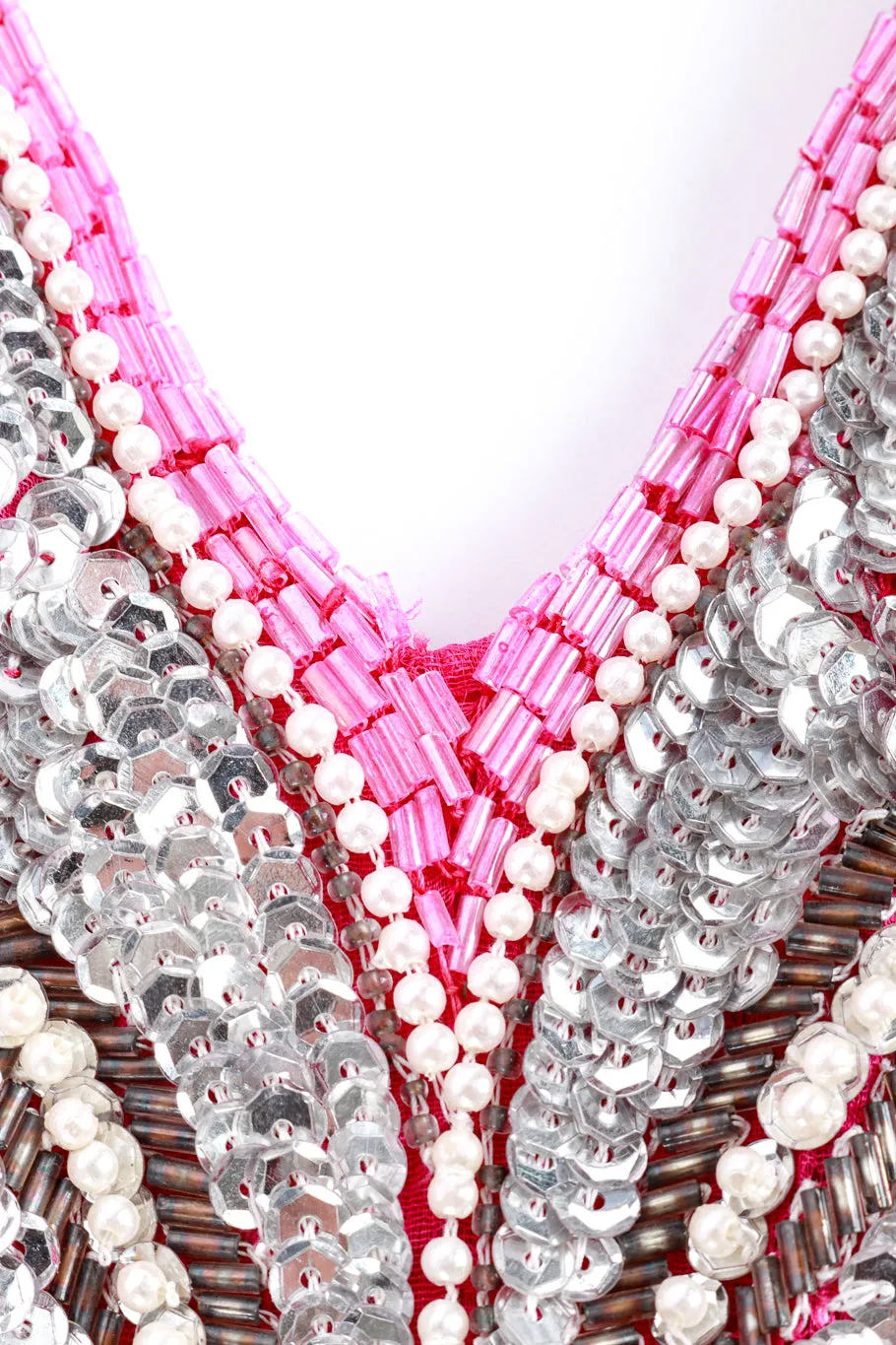 Sequin Beaded Fringe Gown