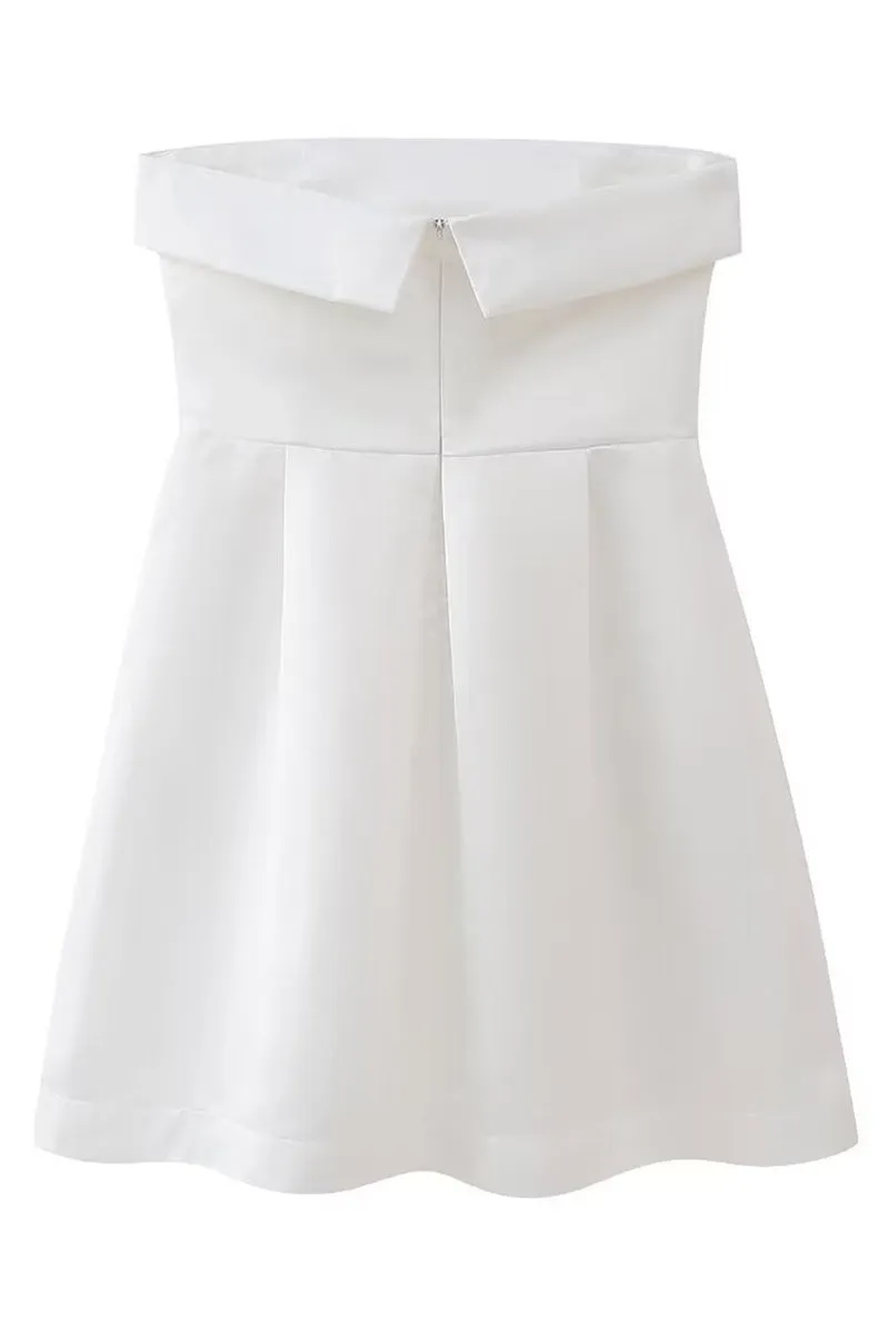 Sexy Ruched Zipper Strapless Strapless Dresses