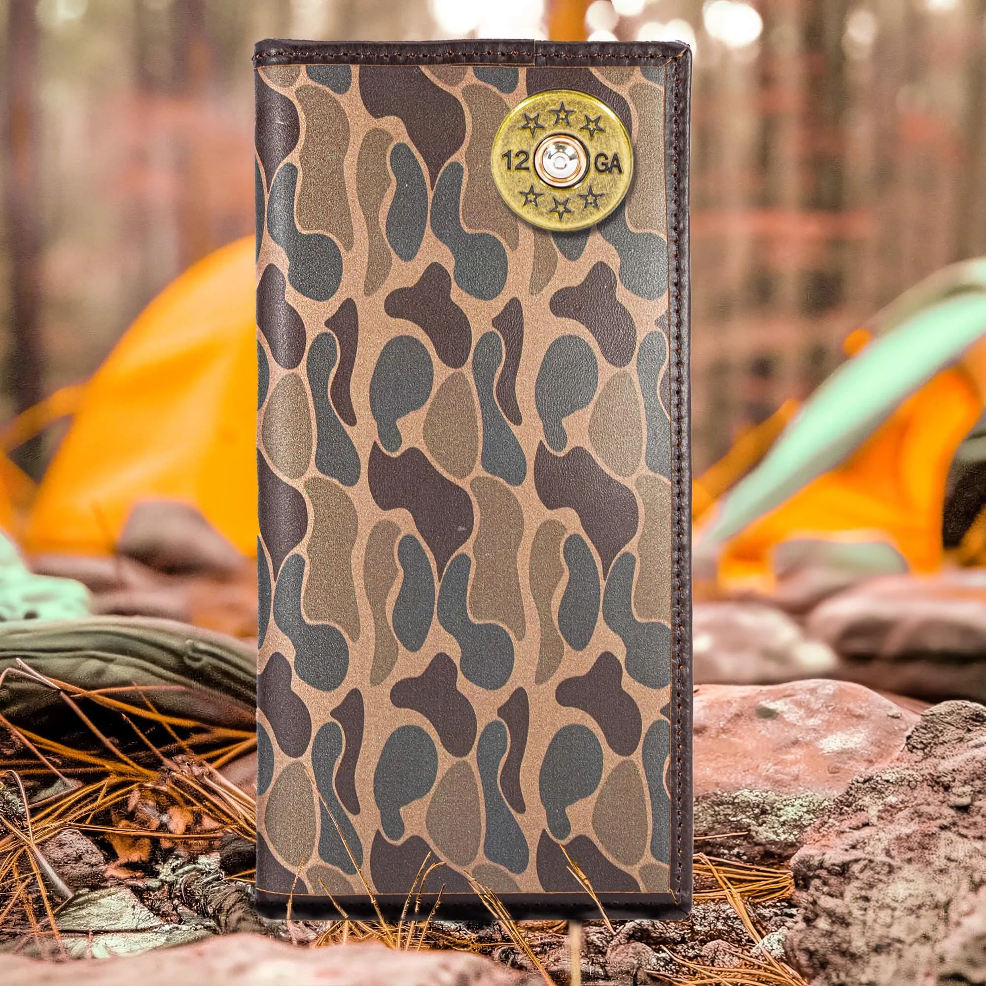 Shotshell Men's Secretary Old School Camo Leather Wallet.