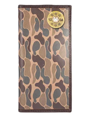 Shotshell Men's Secretary Old School Camo Leather Wallet.