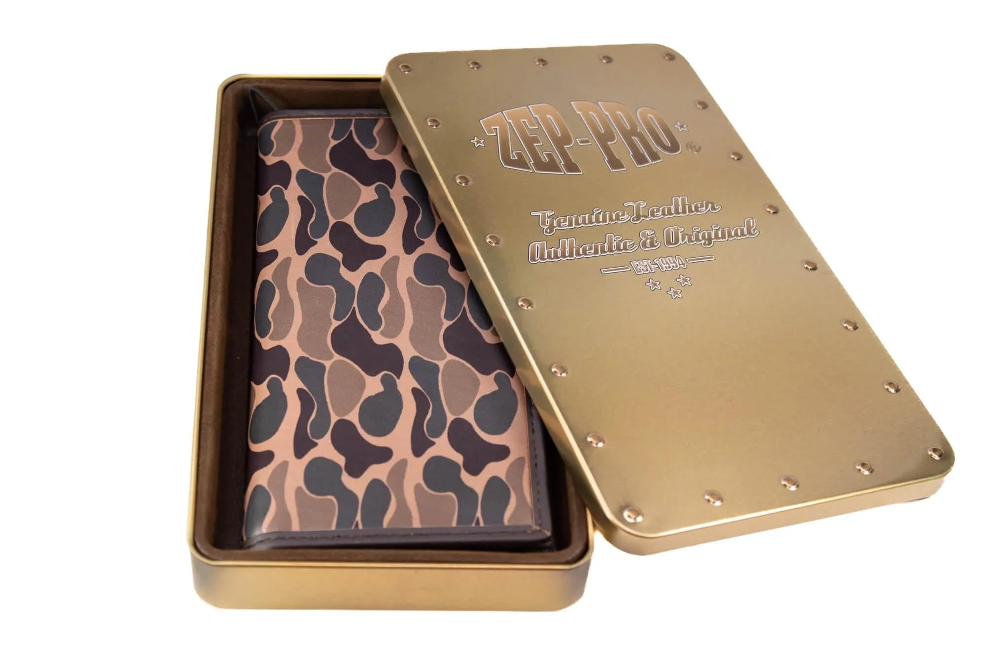 Shotshell Men's Secretary Old School Camo Leather Wallet.