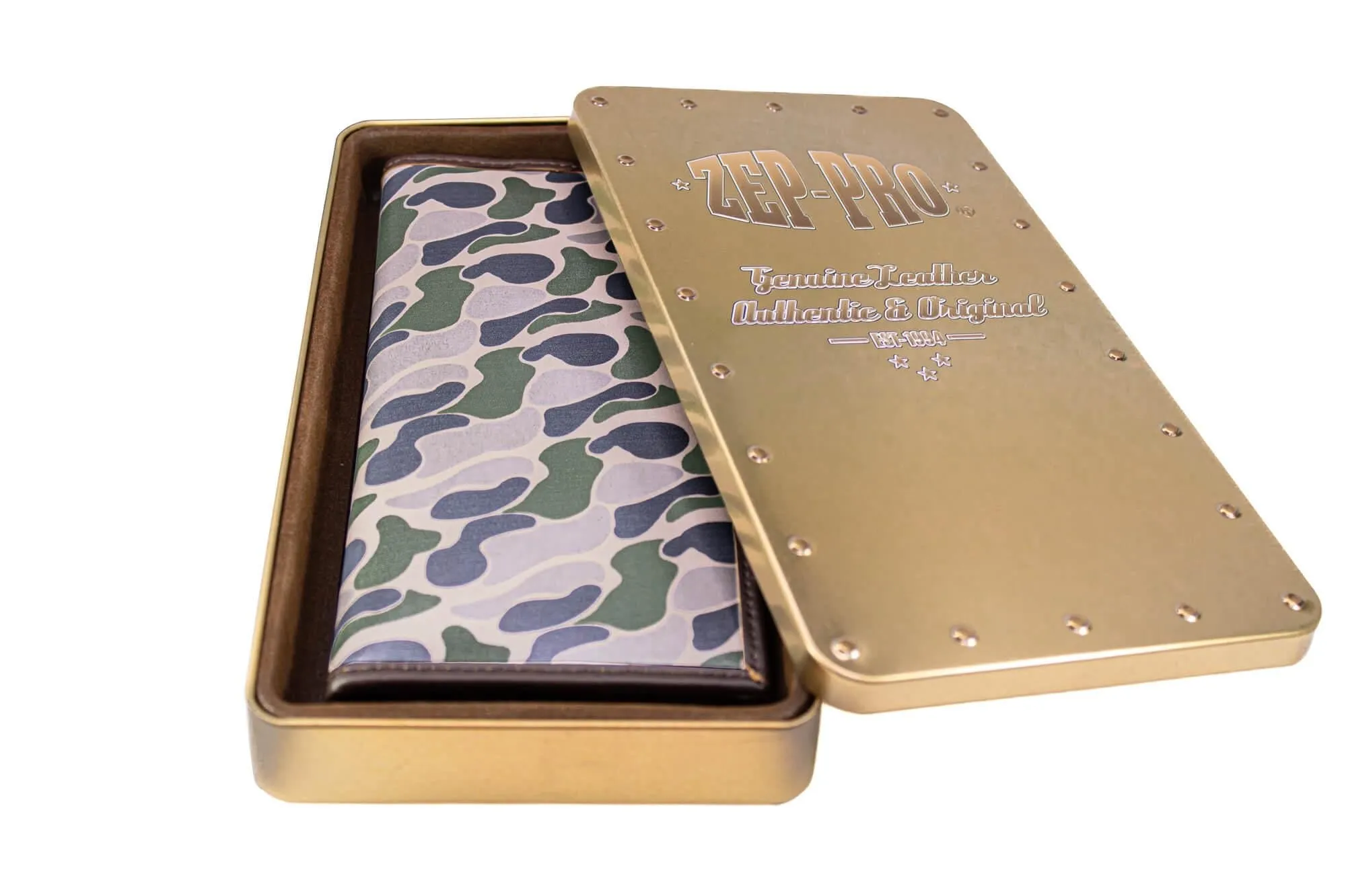 Shotshell Men's Secretary Old School Camo Leather Wallet.