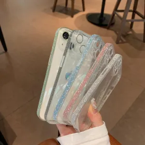 Side Sparkly Clear iPhone Case With Camera Protector