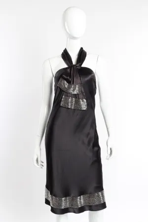 Silk Beaded Halter Dress