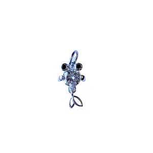 Silver CZ Koi Fish Charm