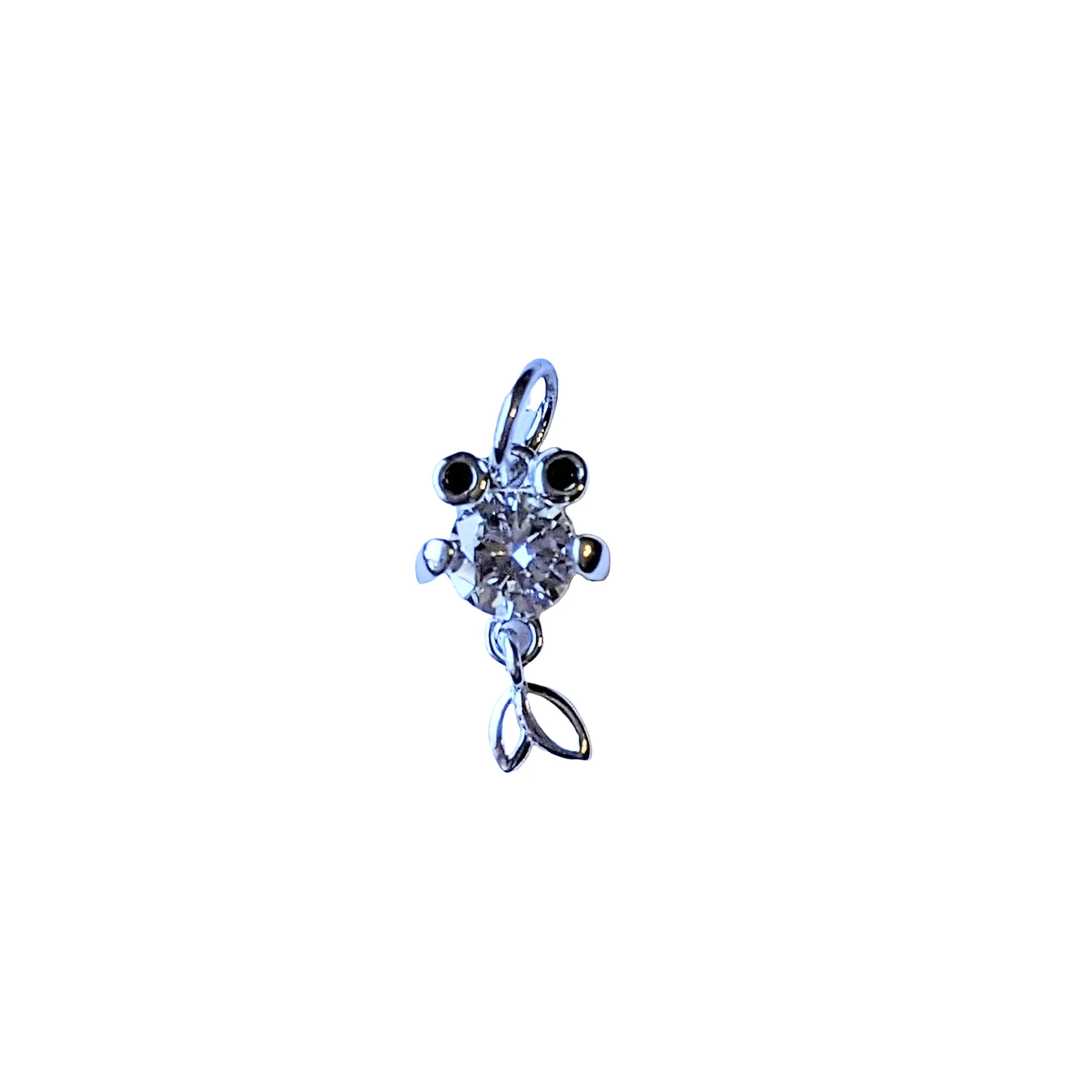 Silver CZ Koi Fish Charm
