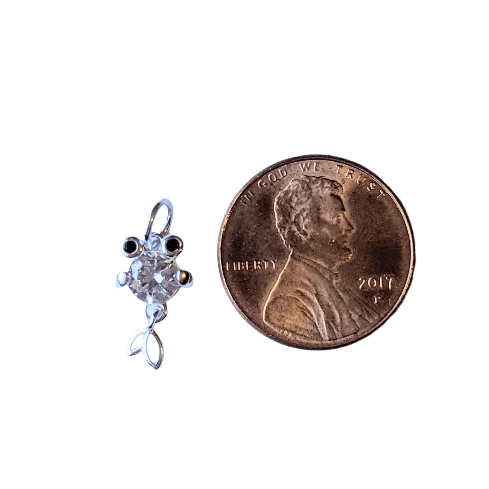 Silver CZ Koi Fish Charm